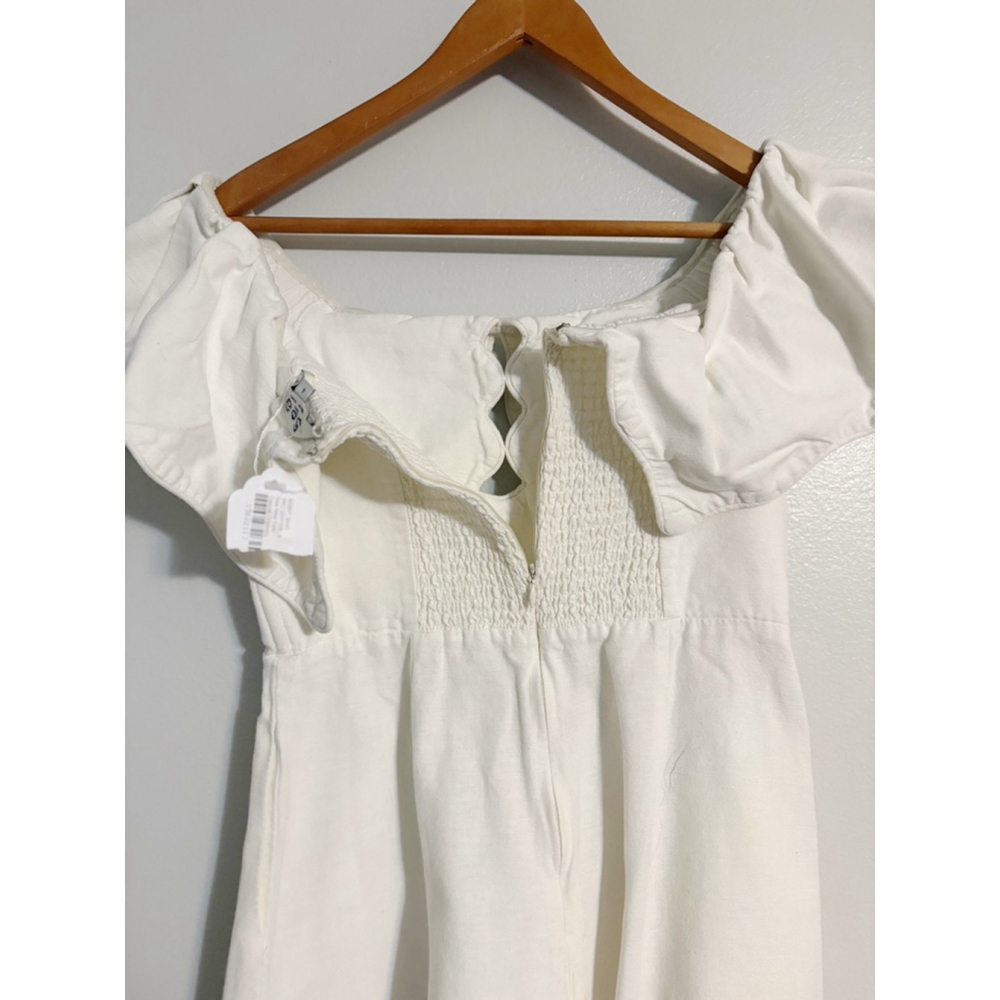 Sea New York Leona Linen Blend Scalloped Midi Dress - Picture 5 of 11